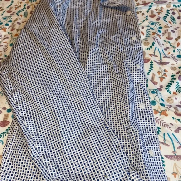 Kenneth Cole Blue and White Checkered Shirt - Picture 2 of 4